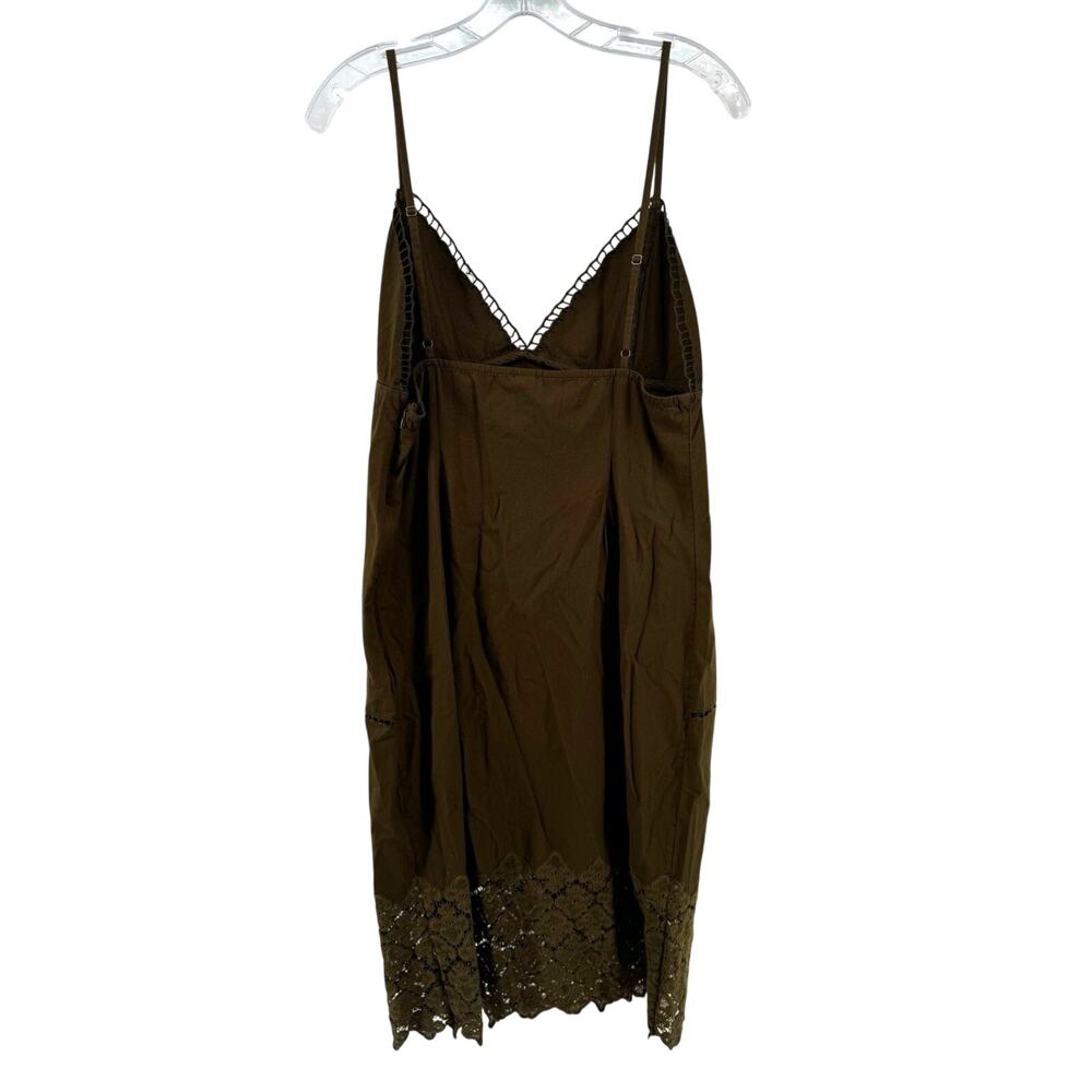 Embroidered Sun Dress Anthropologie Brown Eyelet Cutouts Medium NWT MSRP $138 - Picture 2 of 16